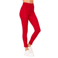 thumbnail image 2 of Women's Active Yoga Phone Pocket Leggings W/ Side Mesh, Red S/M, 2 of 2