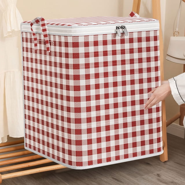 Heavy Duty Storage Bag, Extra Large Clothes Tote, Thickened Double Zipper, Reinforced Handles, Space Saving Design, for Travel, Home Organization, Durable Polyester, Versatile Use, Large, Ihhxbz