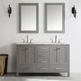 thumbnail image 2 of Vinnova Gela 60" Double Vanity in Gray with Carrara White Marble Countertop and Mirror, 2 of 7