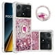 thumbnail image 1 of Funda para Xiaomi Poco X6 Pro 5G con Brillo Líquido Flotante, Purpurina, Parachoques y Anillo Giratorio Soporte, 1 of 5