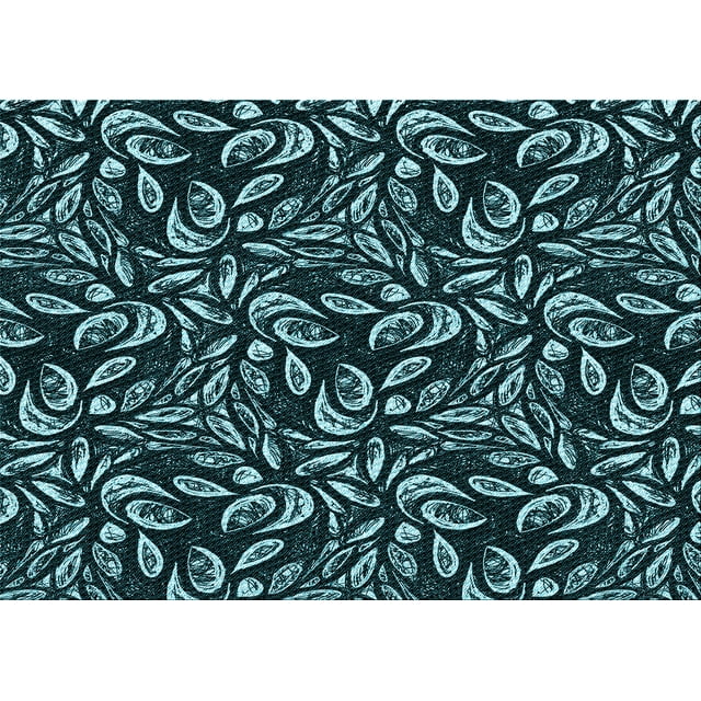 Ahgly Company Tapis Rectangulaire Lavable en Machine Intérieur Transitionnel Vert Sarcelle Profond, 5 Pieds x 8 Pieds