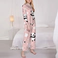 thumbnail image 3 of Vsdgher Panda Pajamas Set Long Sleeve Sleepwear Womens Button Down Nightwear Pj Sets-XX-Large, 3 of 7
