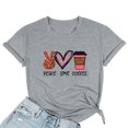 thumbnail image 2 of Gibobby Playera de Manga Corta con Cuello Redondo Letras Camisa casual Camiseta O-cuello Mujeres Tops Manga corta Estampado Túnica Blusa mujer(Gris,CH), 2 of 3