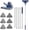 Blue, variant on Wall Cleaner Mop with 82" Handle, 360? Rotating Triangle  and Microfiber Pads, -in  for Ceiling Mop, Baseboard Cleaning and Windows