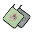 thumbnail image 2 of Carolines Treasures CK4344PTHD Shih Tzu Green Flowers Pair of Pot Holders 7.5HX7.5W multicolor, 2 of 4