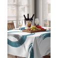 thumbnail image 6 of Turquoise Grey Table Cloth, Geometric Circle Modern Abstract Simple Art Waterproof Tablecloth for Rectangle Tables, Reusable Washable Fabric Table Cover for Restaurant Kitchen Dining Tables 60"x84", 6 of 6