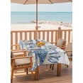 thumbnail image 2 of Outdoor Tablecloth with Umbrella Hole for Patio/Picnic/Party, Blue Turtle Coastal Waterproof Table Cloth Rectangle Table Cover Washable, Beach Coral Nautical Starfish Sea Eucalyptus Retro (60"x 102"), 2 of 8