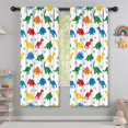 thumbnail image 5 of Blackout Kids Curtains,White Colorful Dinosaurs Paw Prints Pattern Childrens Insulated Curtains Set Of 2,Bedroom Essentials,Toddler Room Decor 42"x63", 5 of 5