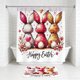 thumbnail image 5 of Accesorios de baño Serie temática de conejito de Pascua Cortina de ducha de poliéster impermeable y cortina de ducha Juego de 4 piezas Cortina divisoria de baño Juego de baño de poliéster, 5 of 6
