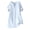 Light Blue, variant on Women's Plus Size Short Sleeve V Neck Solid Shirts, Roll Up Tops with Blend Fabric
