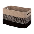 thumbnail image 2 of JJV Rainbow Rope Basket Woven Storage Basket Decorative Storage Bin for Organizing 14.7x9.8x8.7 Inch Rectangle Storage Basket for Closet Shelf Home Decor, 2 of 6