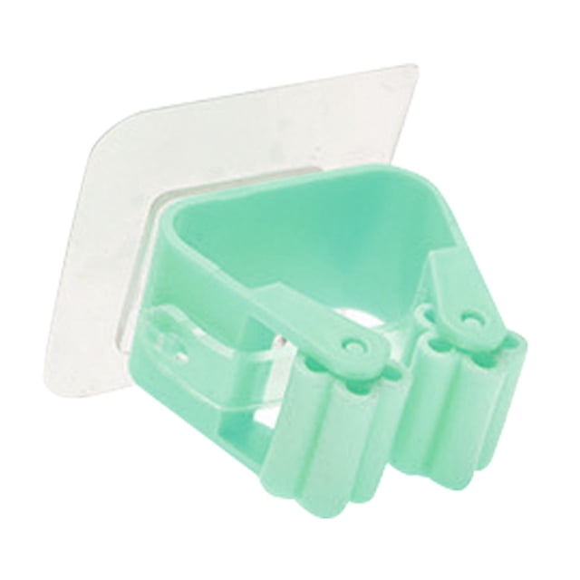 Xingzhi 1PC Wall Mounted Holder Household Adhesive Storage Broom Hanger Hook Racks For Kitchen Bathroom green 1Set