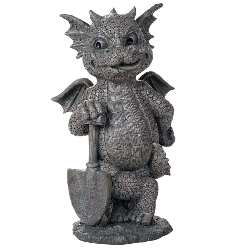 Pacific Giftware PT Garden Dragon Family Dragon Garden Display Decorative Accent Sculpture Stone Finish 10 Inch Tall