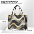 thumbnail image 3 of Large Capacity Tote Bag,Black Marble Gold Wave Pattern Handbag Fashion Luxury Tote Bag,15.7"x13"x 5.1" Inches,Laptop Compatible, 3 of 6