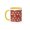 Yellow/White, variant on 3drose, Pattern of Baseball Balls and Bats on Red Grunge Background Gift, 15oz Two-tone Yellow Mug