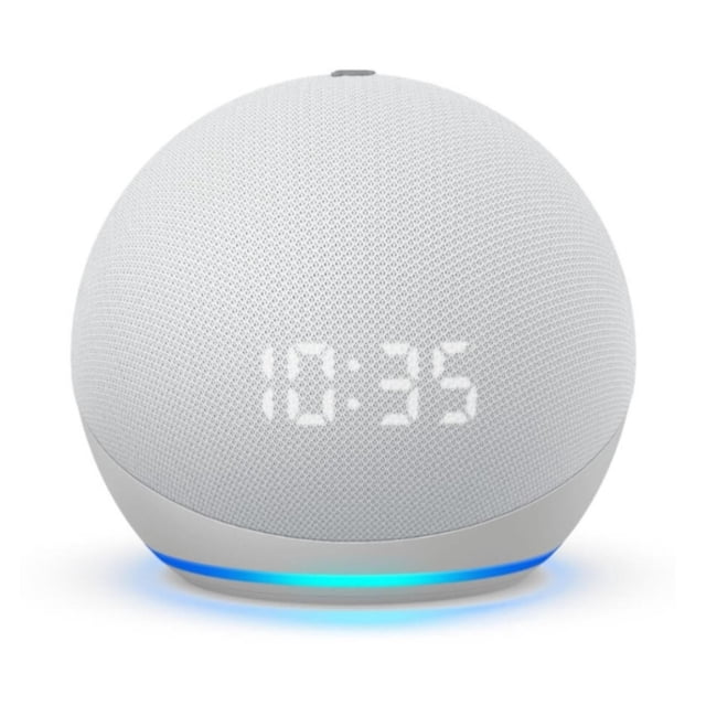 Bocina inteligente Echo Dot 4ta generación con Reloj y Alexa. ECHO Echo Dot 4th Reloj Glacier White AMAZON ECHO4 TW