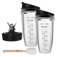 thumbnail image 1 of Blender Replacement Parts for , 2 24oz Blender Cups Replacement with To-Go Lids, 7-Fins Extractor Blade, 1 of 5