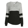 thumbnail image 5 of No Boundaries Juniors' Color Block Henley, 5 of 5