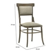 thumbnail image 2 of Benjara 19 Inch Wood Dining Chair, Padded Back with Inward Curving Top, Brown, 2 of 5