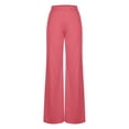 thumbnail image 4 of Tauxra High Waisted Flare Pants for Women, Solid Color Drawstring Casual Trousers with Wide Leg and Comfortable Fit for Daily Wear and Office, 4 of 7