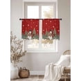 thumbnail image 2 of Semi Sheer Window Curtains 45 Inches Long, Red Snowman Christmas Rod Pocket Voile Silky Chiffon Curtain Treatment Drapes for Kitchen, Living Room, Xmas Tree Snowflake Gifts Winter 52"x45", 2 Panels, 2 of 9