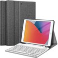 thumbnail image 1 of Fintie Keyboard Case for iPad 9th/8th/7th Generation (2021/2020/2019) 10.2 Inch, Detachable Keyboard and Soft TPU Stand Cover with Built-in Pencil Holder, 1 of 7
