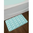 thumbnail image 2 of Floral Bath Mat, Continuous Pattern Image of Branches and Leaves on Plain Background, Plush Bathroom Decor Mat with Non Slip Backing, 29.5" X 17.5", White and Dark Seafoam, by Ambesonne, 2 of 2