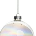 thumbnail image 6 of Northlight Christmas Glass Ball Ornaments - 4" (100mm) - Clear Iridescent - 4ct, 6 of 8