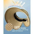thumbnail image 3 of DENZUS Sun Hats for Women Wide Brim Beach Hat Straw Visor Ponytail Summer UV Packable Foldable Beach Vacation Essentials, 3 of 9