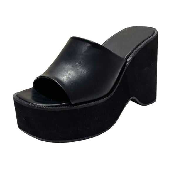 Mostsola Womens Platform Slip on Sandals Wedges Slides Open Toe Lightweight Sandals Casual Beach Shoes
