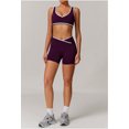 thumbnail image 3 of PISONIC Two Piece Workout Sets for Women Color Block Sports Bra and Scrunch Butt Lifting Shorts Gym Yoga Active Wear Outfits, 3 of 8