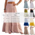 thumbnail image 3 of YuXingFu Cotton Linen Beach Skirt for Women Solid Color Buckle Long Skirt Boho Smocked Waist Casual Dark Blue S, 3 of 5