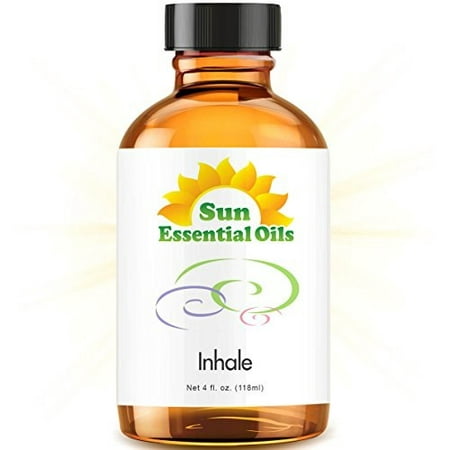 Inhale Blend Large 4 ounce Best Essential Oil Peppermint, Eucalyptus, Lemon, Tea Tree,