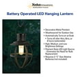 thumbnail image 2 of Xodus Innovations BL840 Battery Powered Outdoor Decorative LED 11 Inch Metal Hanging Lantern with Your Choice of 4, 6 or 8 Hour Automatic Timer, Black, 2 of 5