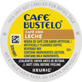thumbnail image 6 of Cafe Con Leche K Cups Flavored Coffee (Cafe Bustelo) Bundle with 10 Coffee Stirrers, Bag, and Coaster - Single-Serve Sweet and Creamy Medium Roast for Keurig Brewers - 1 box 24 count (ct) pods, 6 of 8