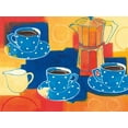 thumbnail image 2 of Lovell, Kathrine 14x12 Gold Ornate Wood Framed with Double Matting Museum Art Print Titled - Blue Cups and Pot, 2 of 4