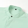 thumbnail image 4 of QATAINLAV Mens Business Casual Dress Shirts Long Sleeve Button Down Stand Collar Work Tops Solid Color Wrinkle Free Shirt Light Green XXL Gifts for Mom, 4 of 7