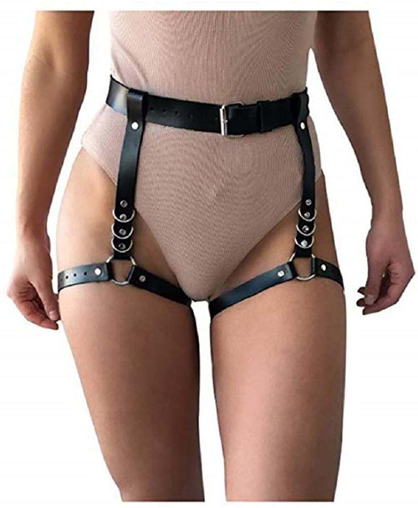 Waist Leg Thigh Suspenders Body Harness Belt PU Leather Garter Belt Strap 