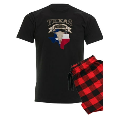 

CafePress - Bull Skull Born Texas - Men s Dark Pajamas