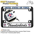 thumbnail image 2 of [Officially Licensed U.S. Air Force Product] - Motorcycle Domed Custom-Made Personalized Metal License Plate Frame Frame with USAF Thunderbirds Design - Black, 2 of 9