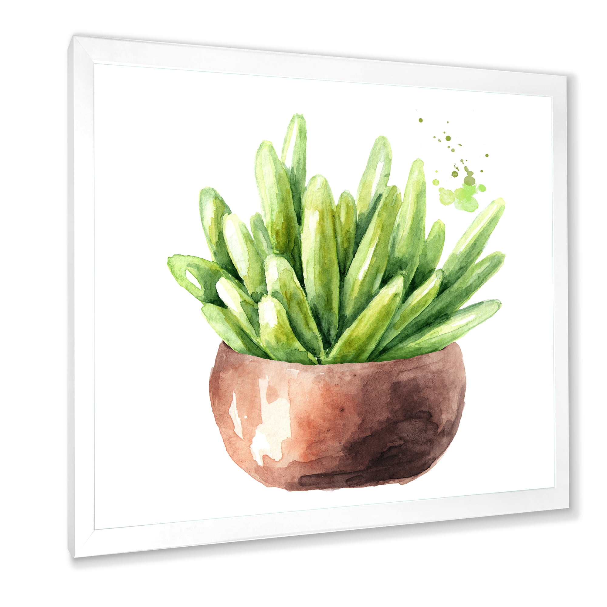 Designart 'Succulent Flower In Terracotta Clypot I' Traditional Framed Art Print