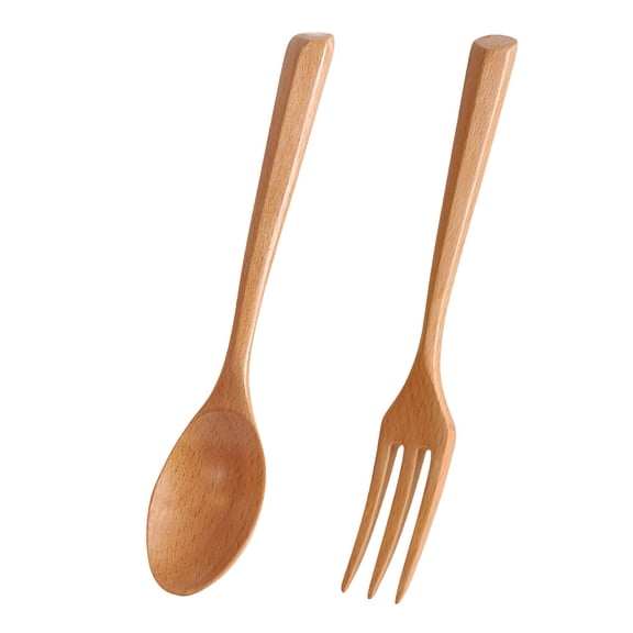 Clearance! FNGZ Fork Spoon Natural Flatware Reusable Spoon Solid Color Tableware Fork Set Portable Wooden Kitchen Dining & Bar Yellow