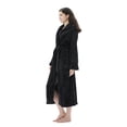 thumbnail image 2 of Bata COOVA Premium para mujer, de felpa, suave, con capucha, color negro cálido, 2 of 6
