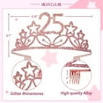 thumbnail image 2 of MEANT2TOBE Pink Glitter Sash and Tiara Set - Rhinestone Crown and Birthday Sash Combo for Women, 25th Birthday Gifts and Party Accessories, 2 of 7