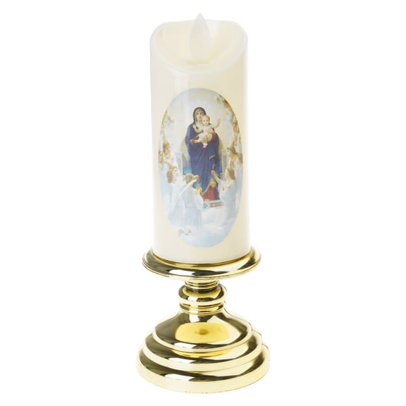 Electronic Flameless Light Virgin Christ LED Wax Tealight Devotional Prayer Lamp Religious Decoration