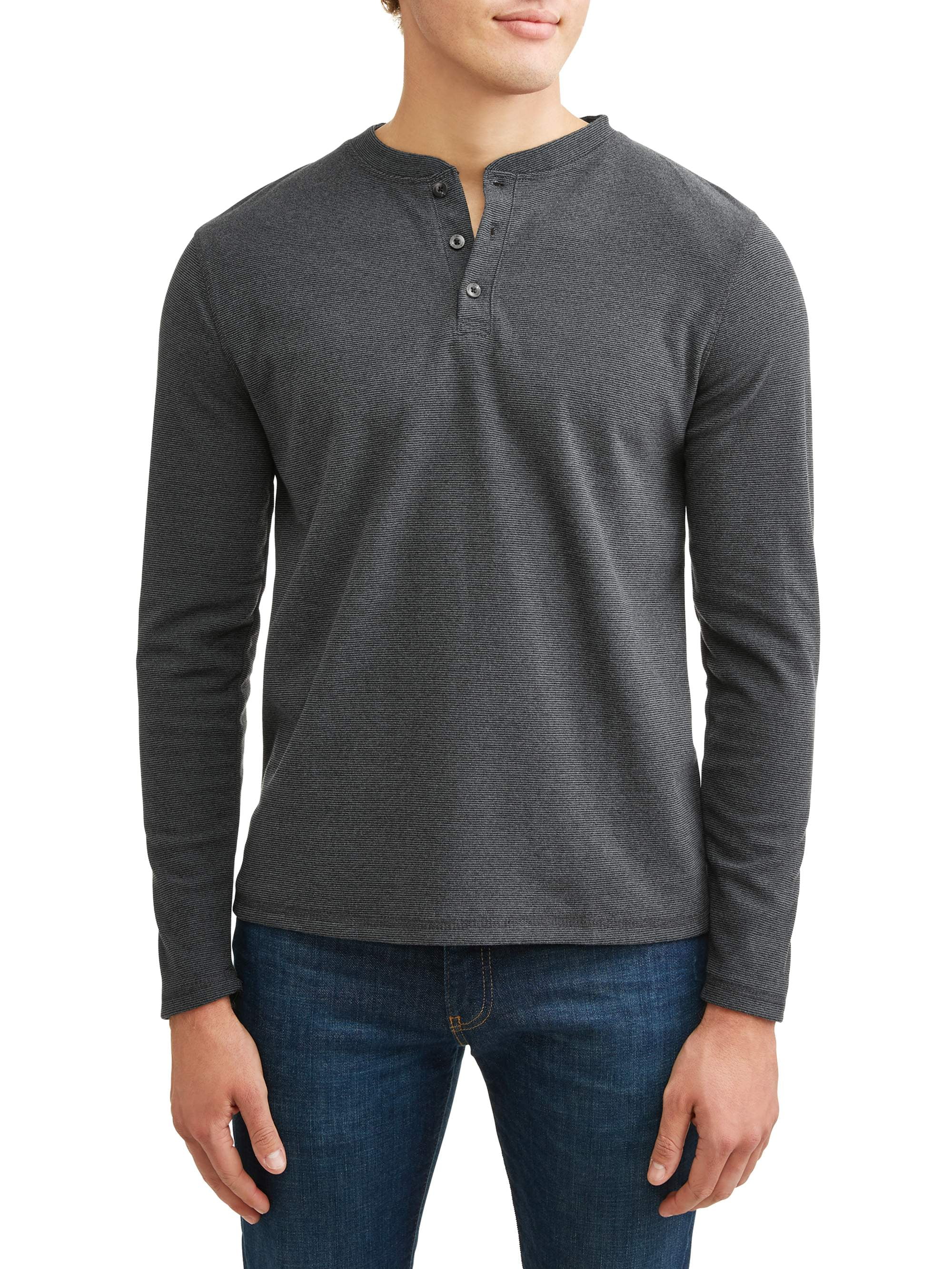 Men's Long Sleeve Polor Fleece Henley, Available up to size XL ...