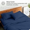 thumbnail image 3 of Bare Home Dark Blue Microfiber Pillowcase Set, Hypoallergenic, King Set of 2, 3 of 6