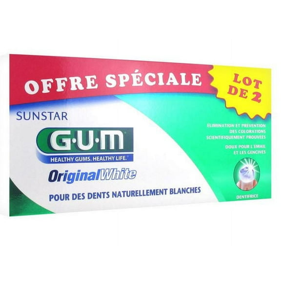 GUM Original White Toothpaste Pack of 2 75ml
