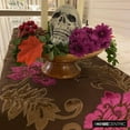 thumbnail image 6 of Decorative Table Runner Dark Brown, Olive Green, Fuchsia Pink, 16 inch wide x 90 inch long Silk Beaded Elegant Table Runner Butterfly Mother Of Pearl Embroidered - Blossoms Applique, 6 of 10
