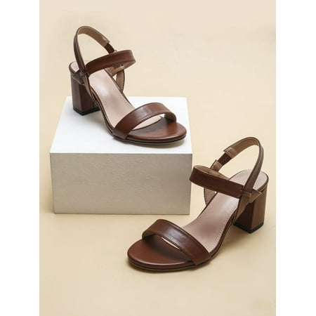 

Minimalist Chunky Heeled Strappy Sandals Women‘s Footwear